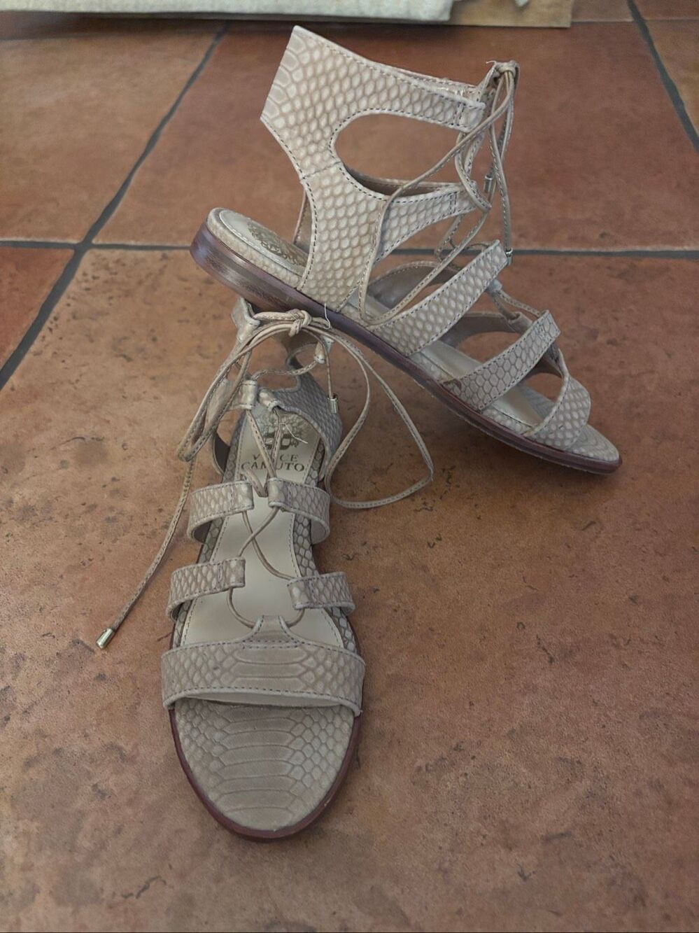 Vince Camuto Embossed Gladiator Sandals